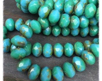 Double Turquoise 6x8mm Rondells