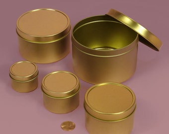 Customizable Soy Candles in Gold Tins - Pick a Scent and size