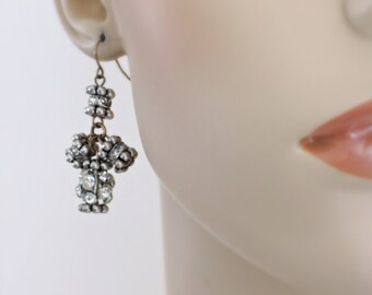 Vintage Earrings - Crystal Earrings - Mixed Metal Earrings - Bridesmaid Earrings - Vintage Wedding Earrings - handmade Jewelry