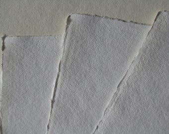 handmade paper watercolor paper 10 sheets / set white or soft vanilla 200 g made from Cotton Linters