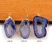 Blue Geode Agate Slice Druzy Pendant, Gold Electroplated Druzy Pendant, Gold Edged Druzy Pendant, Necklace Pendant. (ASP-09)