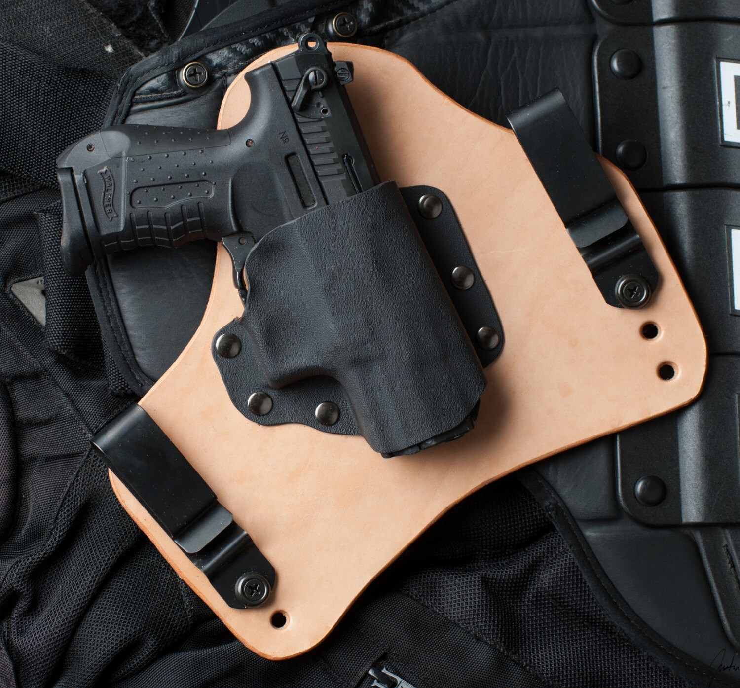 Walther P22 Kydex Leather Hybrid Gun Holster IWB CCW Tuck