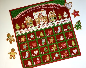 Advent Calendar - Quilted Wall Hanging - Christmas Countdown Heirloom Keepsake - Children Activity Panel - Holiday Decor - Christmas Quilt