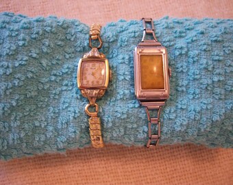 Elgin vintage wrist watches/10kt gold filled watch/12kt gold filled top watch band/Deco style wrist watch/Elgin watch parts