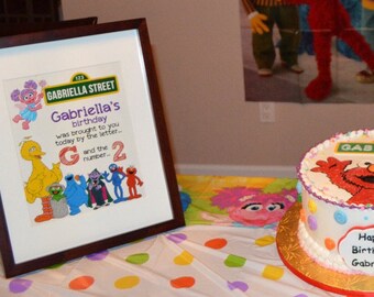 Sesame Street birthday decor. Sesame Street birthday sign. 1st birthday. Sesame Street invitation party decor.Abby Elmo Cookie Monster