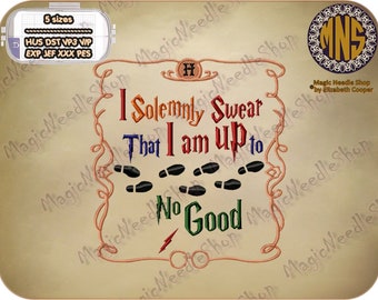 Harry Potter Quotes (I Solemnly Swear...) embroidery design. Harry Potter Machine Embroidery Design. Instant download. #002-11