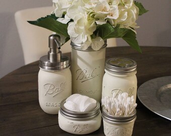 Rustic Farmhouse Mason Jar Decor, Bathroom