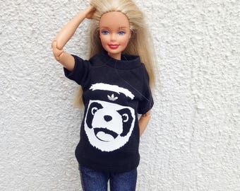Barbie Clothes Top Panda Shirt Adidas 1/6 Scale