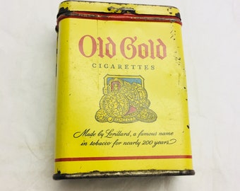 Vintage Old Gold Cigarettes tin box CigaretteTobacco tin.