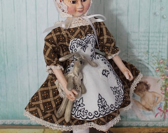 Elsa Izannah Walker Style Dolls Civil War 19th century 9 inch