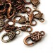 Clasps Antiqued Copper Clasps for Necklaces and Bracelets Assorted Lot Assorted Sizes Lobster Clasps Parrot Clasps