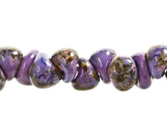 10 Opaque Lavendar Teardrop Handmade Lampwork Beads -13mm (22498)