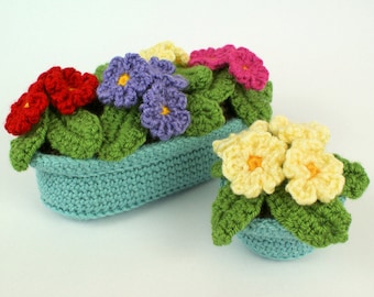 PDF Primroses potted plant CROCHET PATTERN