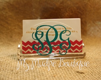 business card holder monogram custom personalized business