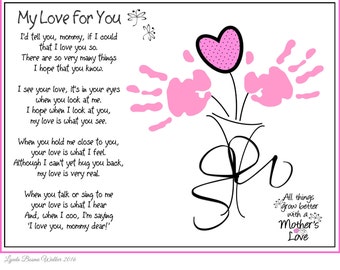 A Mommy Like You Handprints Poem Mother's Day Gift for