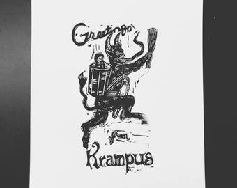 Greetings from Krampus print