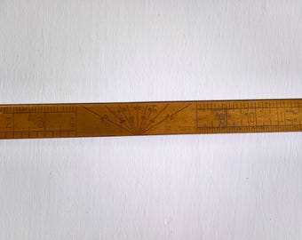 Vintage The Eyesaver Ruler --- Retro Rustic Workshop Carpenter Curio Home Decor Industrial Shop --- S.F.R. & B. Co. Drafting Table Tool