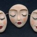 Angel Face Beads Lot of 3 One of a Kind 1 1/4 " x 1" Polymer Detailed Side Drilled BMC 1