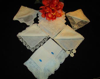 Eleven Vintage Brides Hankies