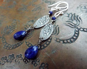 Lapis Lazuli and Sterling Silver Earrings