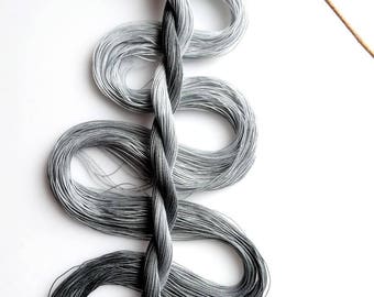 Size 50 "Grayscale" hand dyed thread 6 cord cordonnet tatting crochet cotton