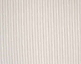 Beige Stripe Fabric, Beige and White Narrow Striped Cotton Fabric, Fine Striped Cotton Fabric