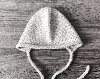 Harlow Knit Bonnet, Knit Baby Bonnet, Newborn Bonnet, Vintage Baby Bonnet, Gender Neutral Bonnet, Newborn Photo Prop, Baby Shower Gift