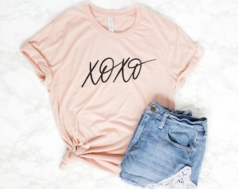 XOXO Shirt - Hugs and Kisses - Love Shirt - Womens Shirt - Boyfriend Style Tee - Cute Womens T-Shirt - Gift for Her - I Love You - Love Tee