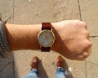 Mahogany Brown Leather Timex Weekender Watch Strap