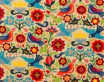 Laminated Cotton Oilcloth splat mat SELECT THE SIZE La Paloma tea stained by Alexander Henry