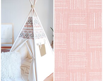 Blush Pink Shibori Canvas Teepee, Tipi, Play Tent, Kids Teepee, Childrens Teepee, Girls Teepee, Kids Room Decor, Playhouse