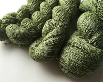 Reclaimed Lace Yarn - Merino/Rayon/Angora/Cashmere - Asparagus Green