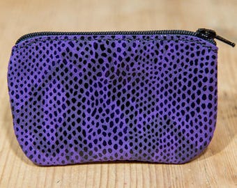 Purple snakeskin effect leather wallet