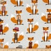 1/2 Yard (18 inches) of Fox and the Houndstooth in Grey Design #14422 by Andie Hanna for Robert Kaufman