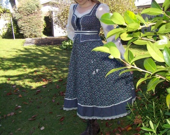 1970's Blue Gunne Sax Prairie Dress