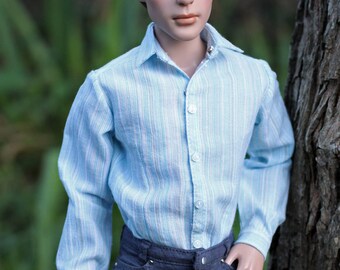 Chemise Mens Shirt for Tonner dolls, BJD MSD 1/4 scale