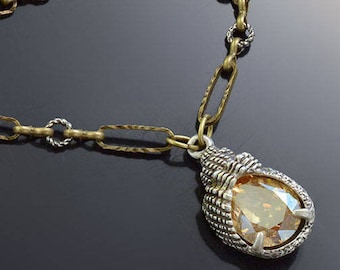 Crystal Seashell Deco Necklace, Crystal Necklace, Seashell Necklace, Gold Necklace, Seashell Jewelry, Crystal Jewelry N1550