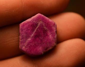 Ruby crystal with record keeper surface triangle, all natural Madagascar Ruby