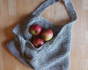 Linen & Cotton Crochet Market Bag - Made to order - Choice of Colour