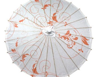 Peach Vines Paper Parasol