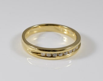 Vintage 10K Yellow Gold Diamond Ring Band Size 10 1/2