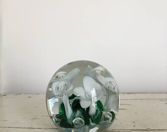 St. Clair Paperweight, Saint Clair Glass, St. Clair, Joe St. Clair, Glass Paperweight, Paperweight, Floral Paperweight, Desk Decor,