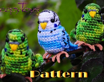 PDF Pattern - Amigurumi Budgie (crochet budgerigar)