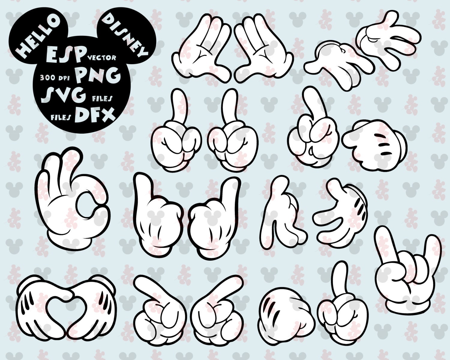 Download Disney Mickey Hands Clipart Disney Cut files Mouse Die