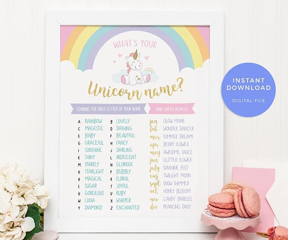 unicorn name sign printable unicorn name games unicorn name