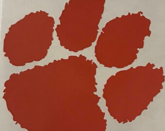 Clemson decal, tiger paw decal, yeti decal, tumbler decal, cell phone decal, laptop decal, clipboard decal, car decal