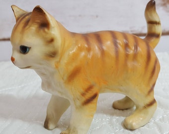 Vintage Red Tabby Cat Figurine