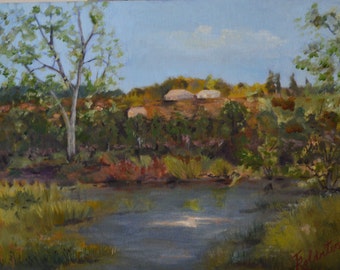 Original oil painting landscape painting fine art painting rural landscape plein air hills oil painting original landscape oil painting art