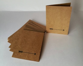 Set of 6 Note Cards with Arrow Detail