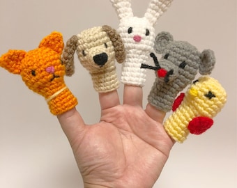 Finger puppets, finger puppet crochet, animal finger puppets, finger family puppet, finger family, toddler birthday gift